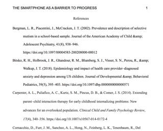 References - THE SMARTPHONE AS A BARRIER TO PROGRESS